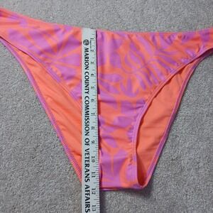 No Boundaries Swim Bikini Bottoms Neon Pink Floral Bohemian cheeky Women's XXL
